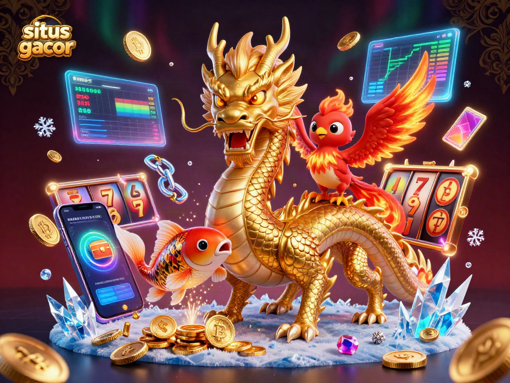 Engage with situs gacor's thrilling gaming, featuring mystical creatures and vibrant coins.